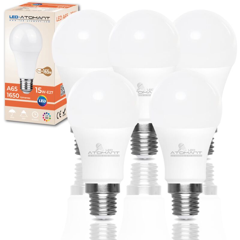 

Bombilla LED A60 E27 15W 1650LM | Blanco Cálido 3000K - Pack 5 Uds. - Blanco Cálido 3000K