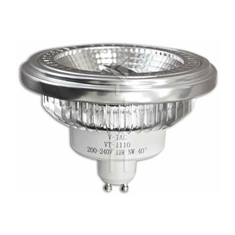 

V-tac - Bombilla LED AR111 Cob GU10 12W 40° 230V Regulable Temperatura de color - 3000K Blanco cálido