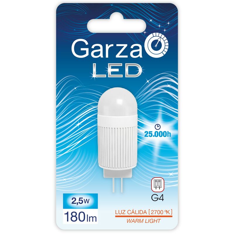 

Garza - Bombilla LED casquillo G4 2,5W 180 lumenes 12V Luz cálida