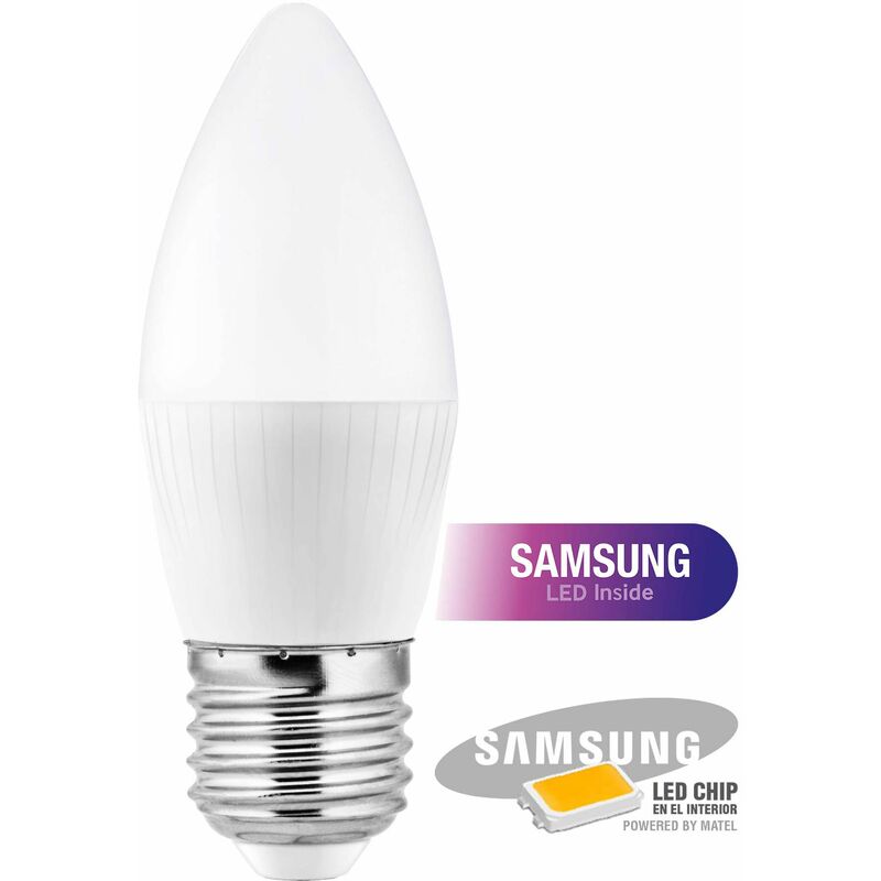 

Bombilla LED chip samsung vela E27 5 w cálida