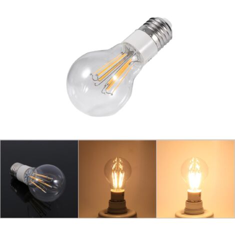 Bombilla LED COB E27 de 12 V, no regulable, ángulo de haz de 360°, 6 W, luz blanca cálida, alto brillo, ahorro de energía, larga vida útil, carcasa de policarbonato y aluminio.