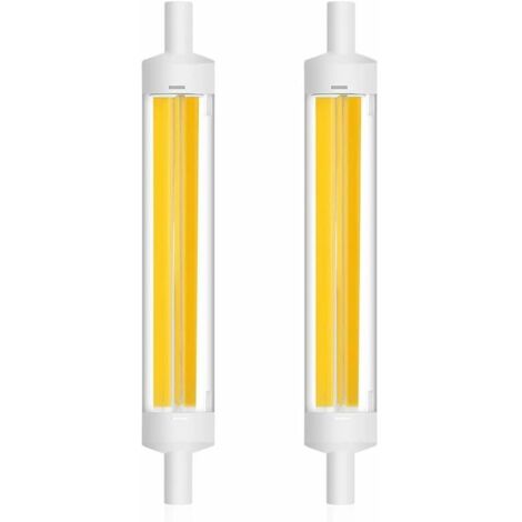 Bombilla LED COB R7S de 15 W y 118 mm con filamento lineal y foco reflector J118 de 360 grados, 1200 lm, equivalente a una bombilla halógena de 120 W, luz blanca fría (6000 K-6500 K) (paquete de 2) [C