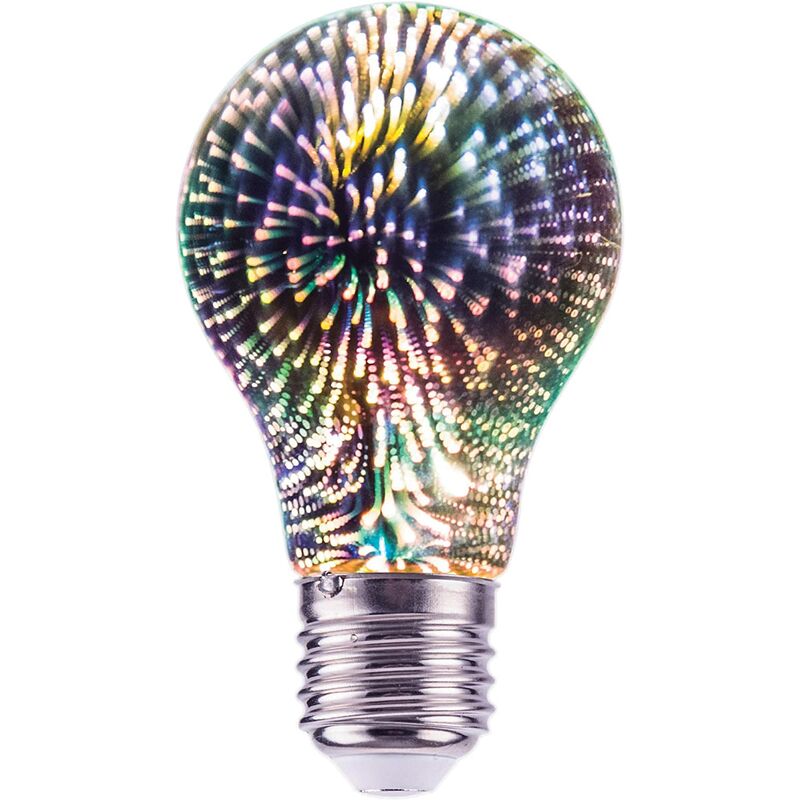 

Bombilla LED con efecto de fuegos artificiales 3D para iluminación ambiental decorativa E27 A60 5W 80lm 360 ° 230V sin parpadeo, no regulable