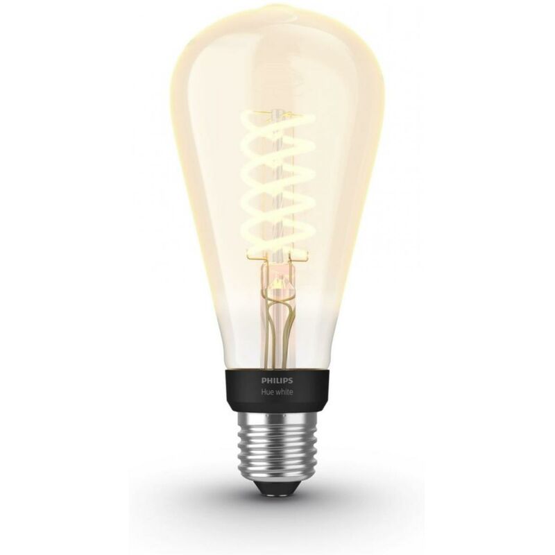 Bombilla LED control remoto Filamento Hue White 7W E27 LED 2100K Luz muy cálida. Ø 7 cm. Filamento Edison. Control Bluetooth con Aplicación