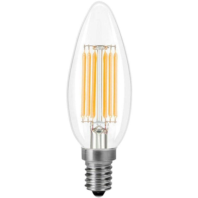 

Bombilla LED de 6W, 2700K Blanco calido, Base E14, Bombilla de candelabro, Bombilla de luz LED de estilo vintage