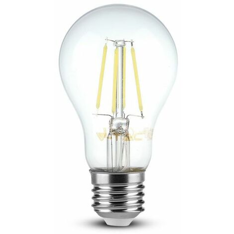 Bombilla LED de filamento V-TAC de 4 W, E27, A60, VT-1885, luz fría, 400 lm