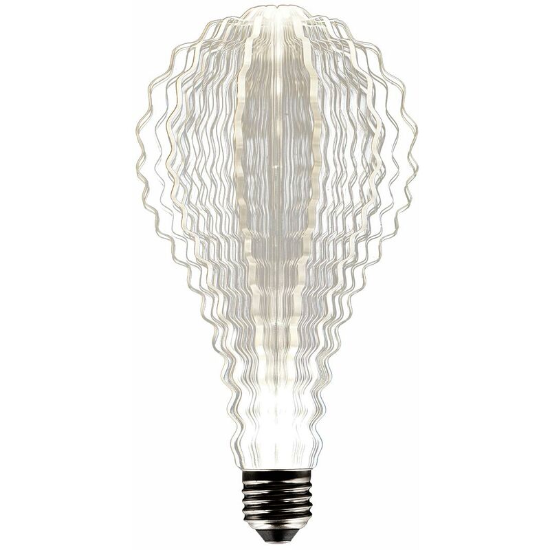 

Bombilla LED de plástico transparente E27 blanco cálido SWEET WAVY H21cm