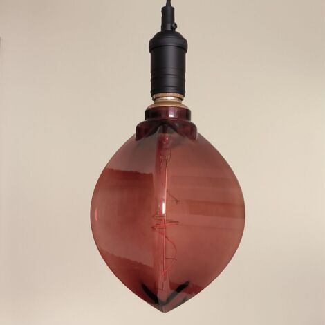 Bombilla LED Decorativa E27 4W 1800K Diseño Hoja en Cristal Marrón
