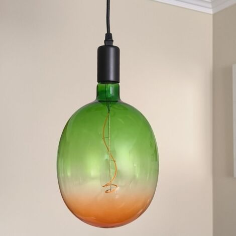 Bombilla LED Decorativa E27 4W 1800K Filamento Óvalo Degradado Verde y Naranja