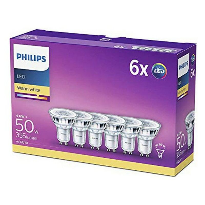

Bombilla LED Dicroica Philips Foco E27 A 4,6W (6 pcs) (Reacondicionado A+)