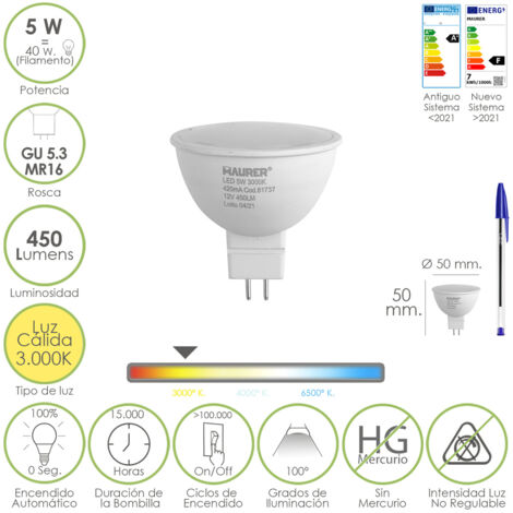 Ampoule LED G9 5,5W - Blanc Chaud 3000K - 500 Lumens - Neuf - Classe A++