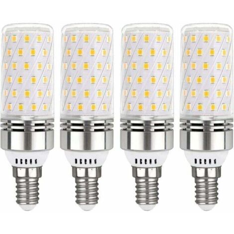 Bombilla LED E14, 12 W, blanco frío (6000 K), 1450 lm, equivalente a una bombilla halógena de 100 W (E14), ángulo de haz de 360°, 220 V CA, bombilla LED E14 para iluminación interior, no regulable, pa