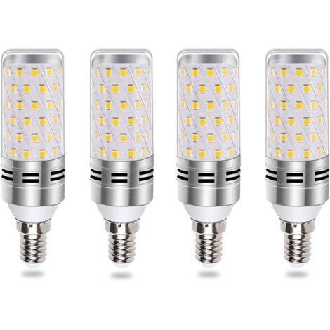 Bombilla LED E14, 16 W, blanco frío 6000 K, equivalente a halógeno E14 de 100 W/120 W, 1600 LM, ángulo de haz de 360°, CA 175-265 V, bombilla LED tipo vela E14 para lámpara de araña, aplique de pared 