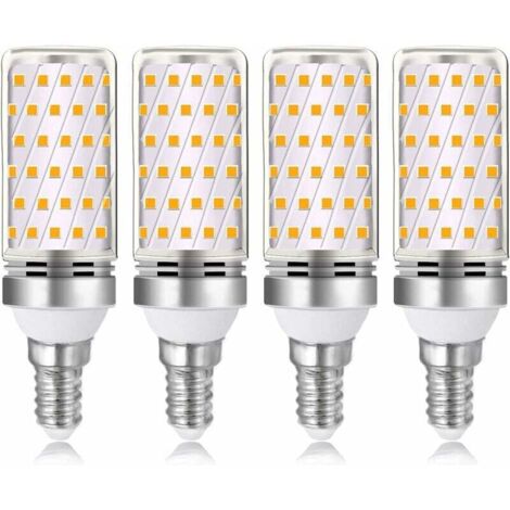 Bombilla LED E14 16W blanco cálido 3000K 1600lm, equivalente a lámpara halógena E14 100W 120W, CA 230V, no regulable, 4 piezas