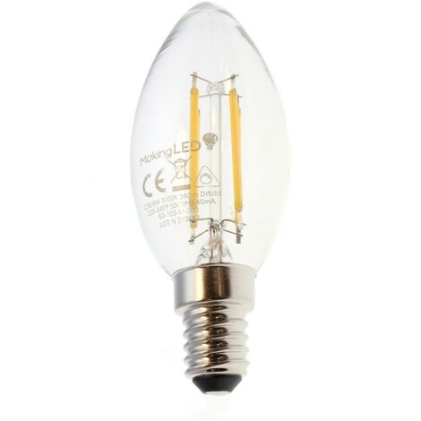 Bombilla LED E14 C35 Dimmable (6W)  4000ºK (blanco neutro)