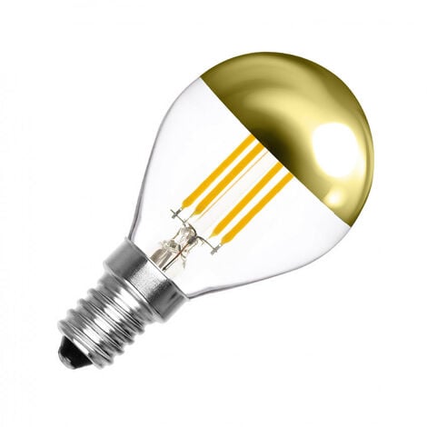 Bombilla LED E14 Casquillo Fino Regulable Filamento Gold Reflect G45 4W