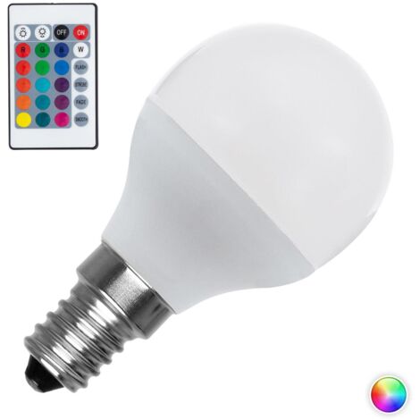 Bombilla LED E14 Casquillo Fino Regulable RGBW G45 4.5W RGBW