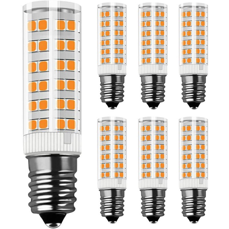 Bombilla LED E14 de 7 W equivalente a 60 W, blanco cálido 3000 K, 450 lúmenes, bombilla E14 SES de 9 W, bombillas LED E14 de maíz, ángulo de haz de