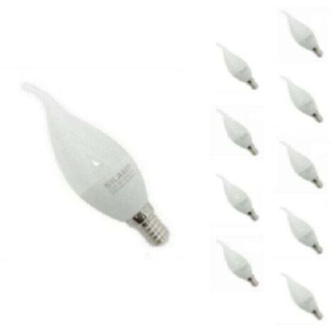 Bombilla LED E14 de llama, 8 W, 220 V, Ø38 mm (paquete de 10) – Blanco frío 6000 K – 8000 K – SILAMP