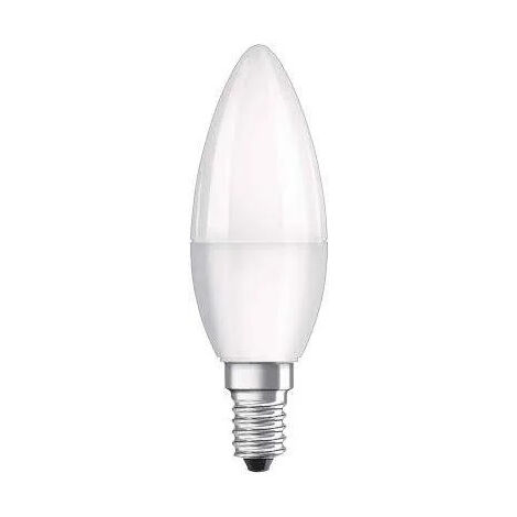 Bombilla LED E14 de llama escarchada, 3,3 W, blanco cálido.