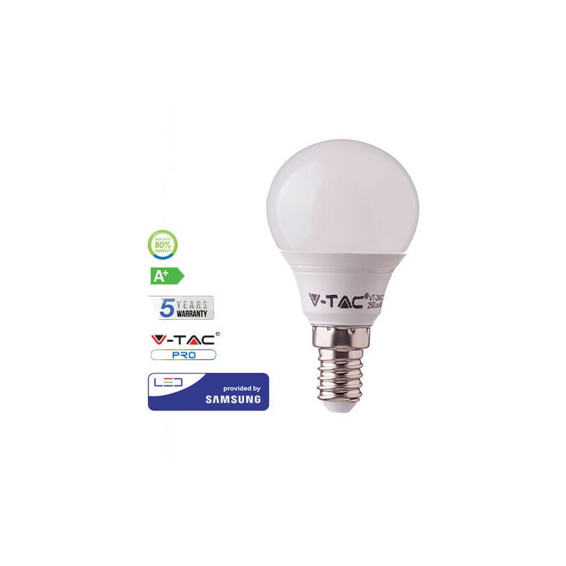 

Bombilla LED E14 P45 Samsung V-TAC PRO 7W 180° Temperatura de color - 6400K Blanco frío