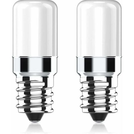 Bombilla LED E14 para refrigerador, 2 W equivalente a bombillas halógenas de 20 W, blanco cálido 2700 K, 170 LM, pequeña bombilla LED con casquillo roscado E14 para refrigerador, lámpara de sal y máqu