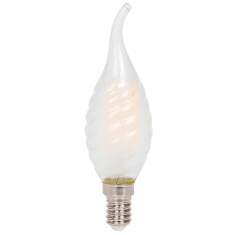 Bombilla LED E14 Filamento twist vela efecto llama Frost Cover 4W Temperatura de color - 4000K Blanco natural