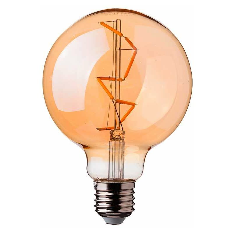 

Bombilla LED E27 filamento globo S Shape Gold Cover G95 2200K 4W