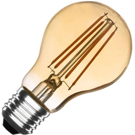 Bombilla LED E27 Casquillo Gordo Filamento Gold A60 6W Blanco Cálido 2000K - 2500K