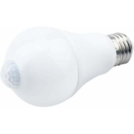 Bombilla LED E27 con sensor de movimiento, luz inteligente, 9 W. Sustituye a bombillas de bajo consumo de 90 W. Ángulo de haz de 120°, blanca, E27, 9 W.