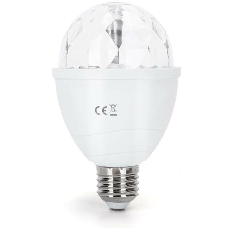 

Bombilla LED E27 DISCO 3W RGB Giratoria 360 °