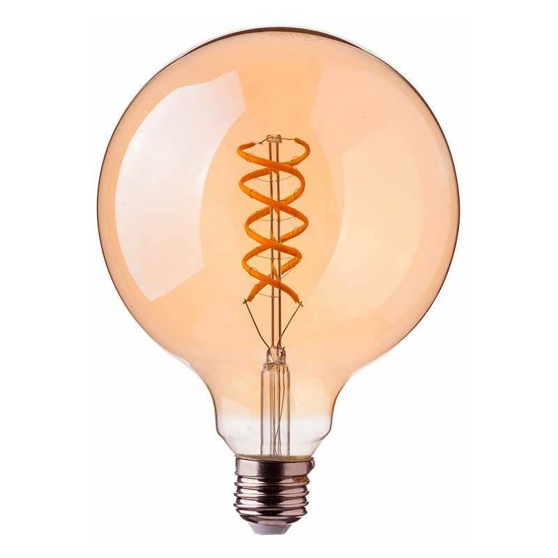 

Bombilla LED E27 filamento globo Curve Plus Gold Cover G125 2200K 5W