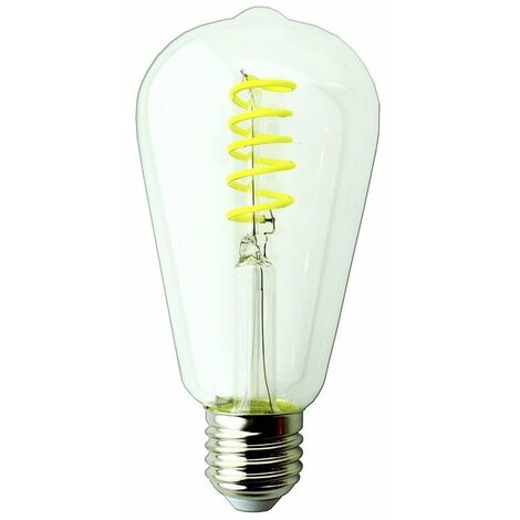 Bombilla LED E27 filamento rizado (4W) Amarillo