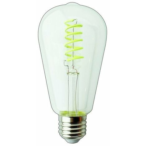 F-BRIGHT Bombilla LED E27 filamento rizado (4W) Verde