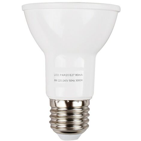 Bombilla LED E27 PAR20 8W | Temperatura de color: Blanco cálido 3000K