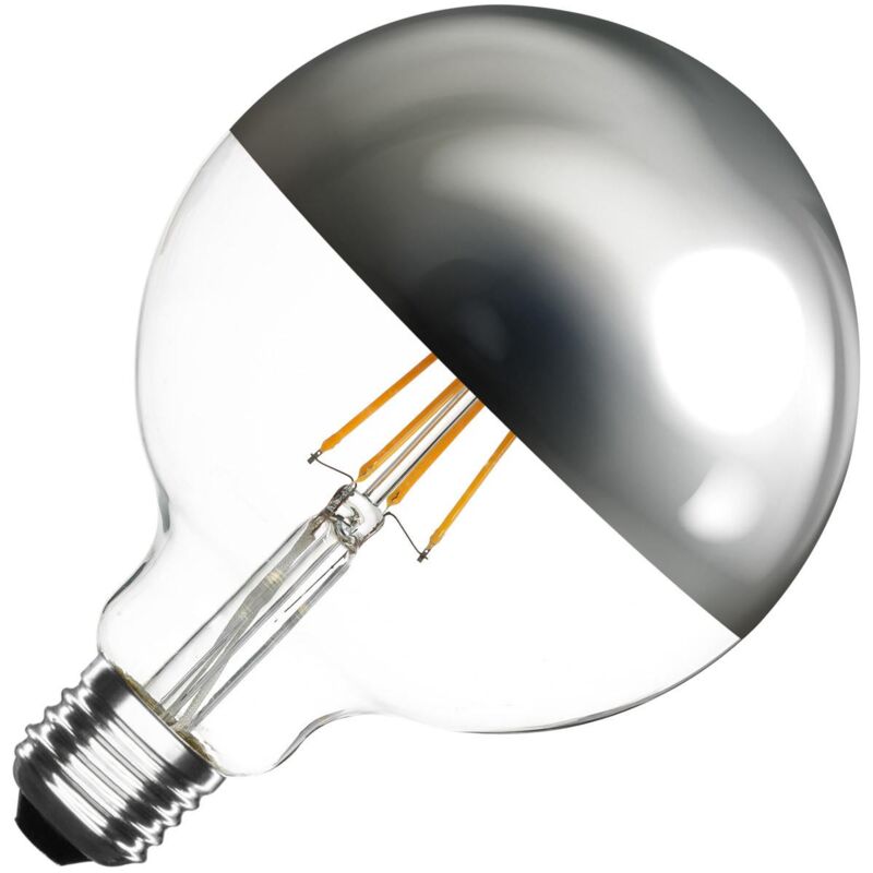

Bombilla LED E27 Casquillo Gordo Regulable Filamento Chrome Reflect Supreme G125 6W