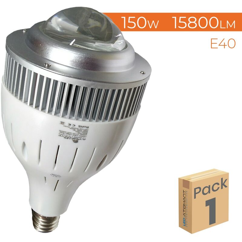 

Led Atomant Sl - Bombilla LED E40 150W 15800LM Campana Industrial | Blanco Frío 6500K - Pack 1 Ud. - Blanco Frío 6500K