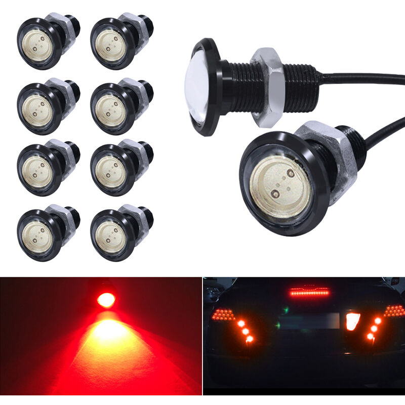 

Bombilla LED Eagle Eye de 18 mm, luz DRL, ultra delgada, impermeable, carcasa de aluminio negro, coche, motocicleta, luz intermitente, luz