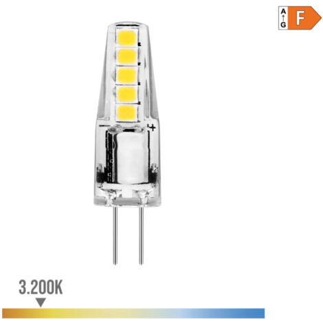 Bombilla LED EDM Bi-Pin Silicona G4 12V 2W 180lm 3200K Luz Cálida Ø10x37mm