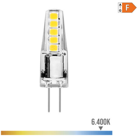 Bombilla LED EDM Bi-Pin Silicona G4 12V 2W 180lm 6400K Luz Fría Ø10x37mm