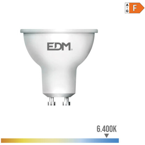 Bombilla LED EDM Dicroica GU10 5W 450lm 6400K Luz Fría Ø5x5,5cm