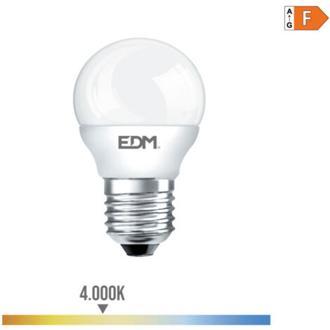 Bombilla LED EDM Esférica E27 7W 600lm 4000K Luz Día Ø4,5x8cm