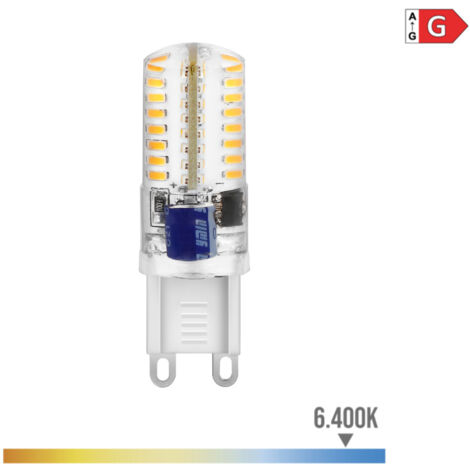 Bombilla LED EDM G9 Silicona 2,5W 170lm 6400K Luz Fría Ø1,6x5cm