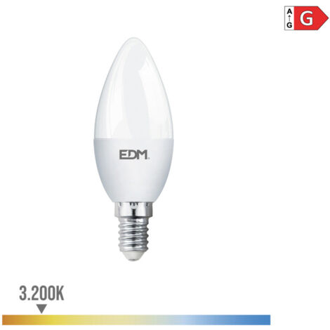 Bombilla LED EDM Vela E14 5W 400lm 3200K Luz Cálida Ø3,5x10cm