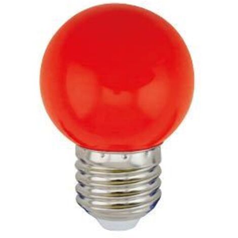 Bombilla LED esférica 1W E27 Rojo