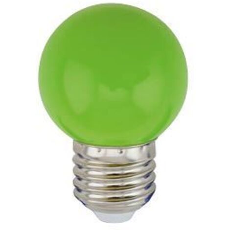 Bombilla LED esférica 1W E27 Verde