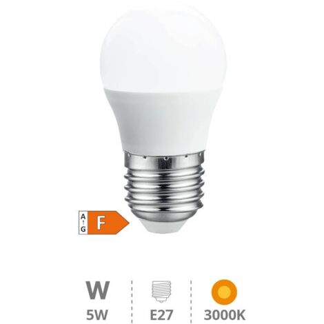 Bombilla LED esférica 5W E27 3000K 24V