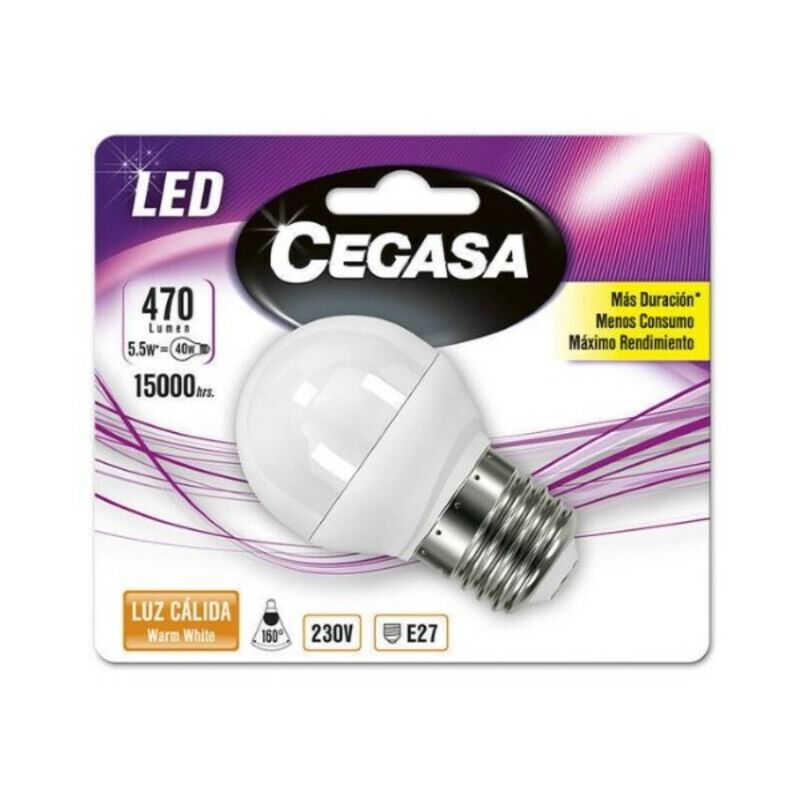 

Bombilla LED Esférica Cegasa E27 5,5 W A+