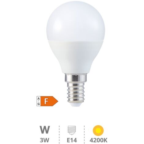 Bombilla LED esférica G45 3W E14 4200K