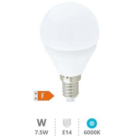 Bombilla LED esférica G45 E14 7,5W 6000K 650 lm 200 grados